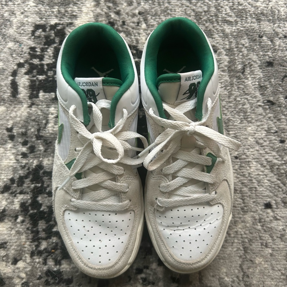 Jordan Kids' White and Green Sneakers